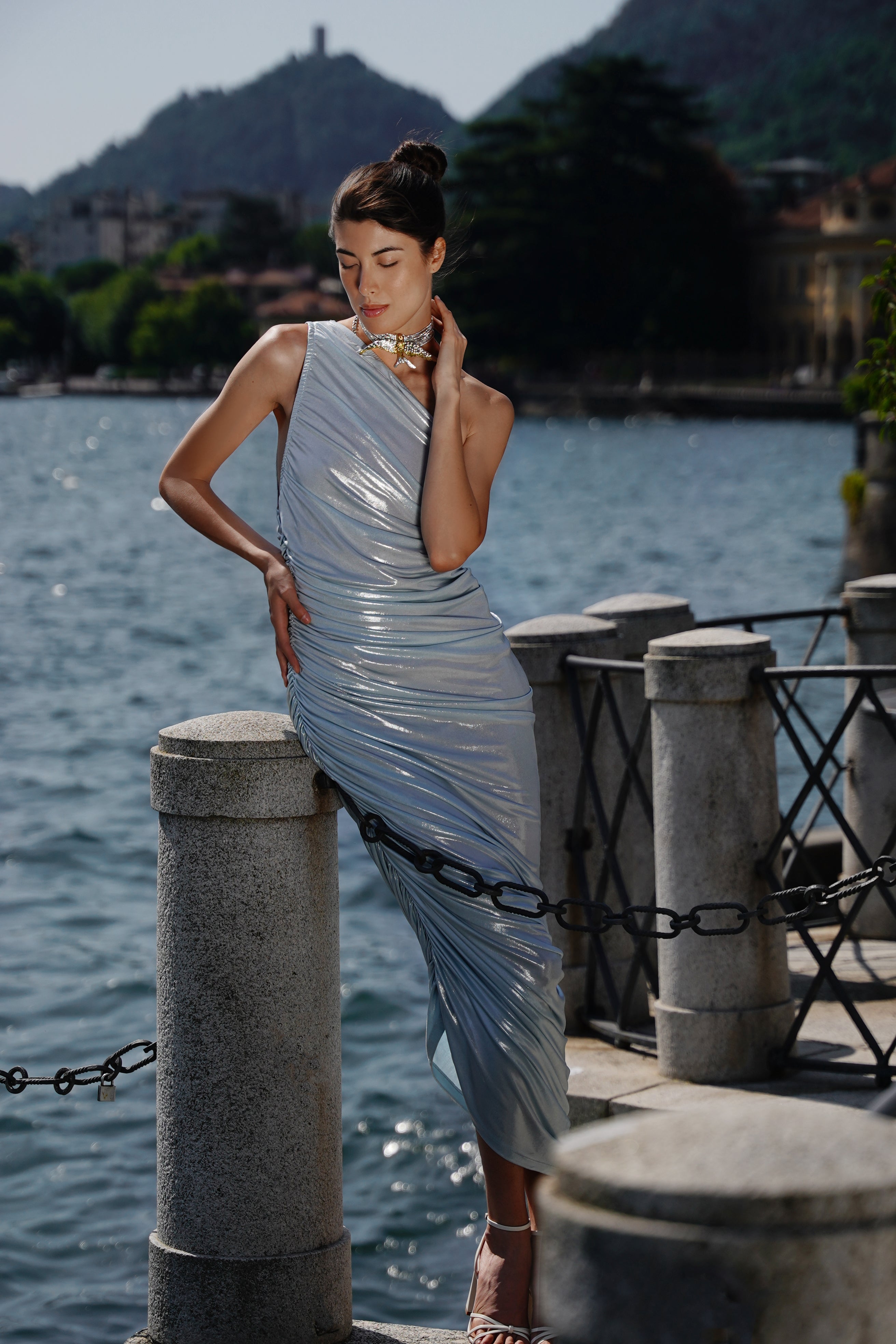 Off-shoulder Draped Dress