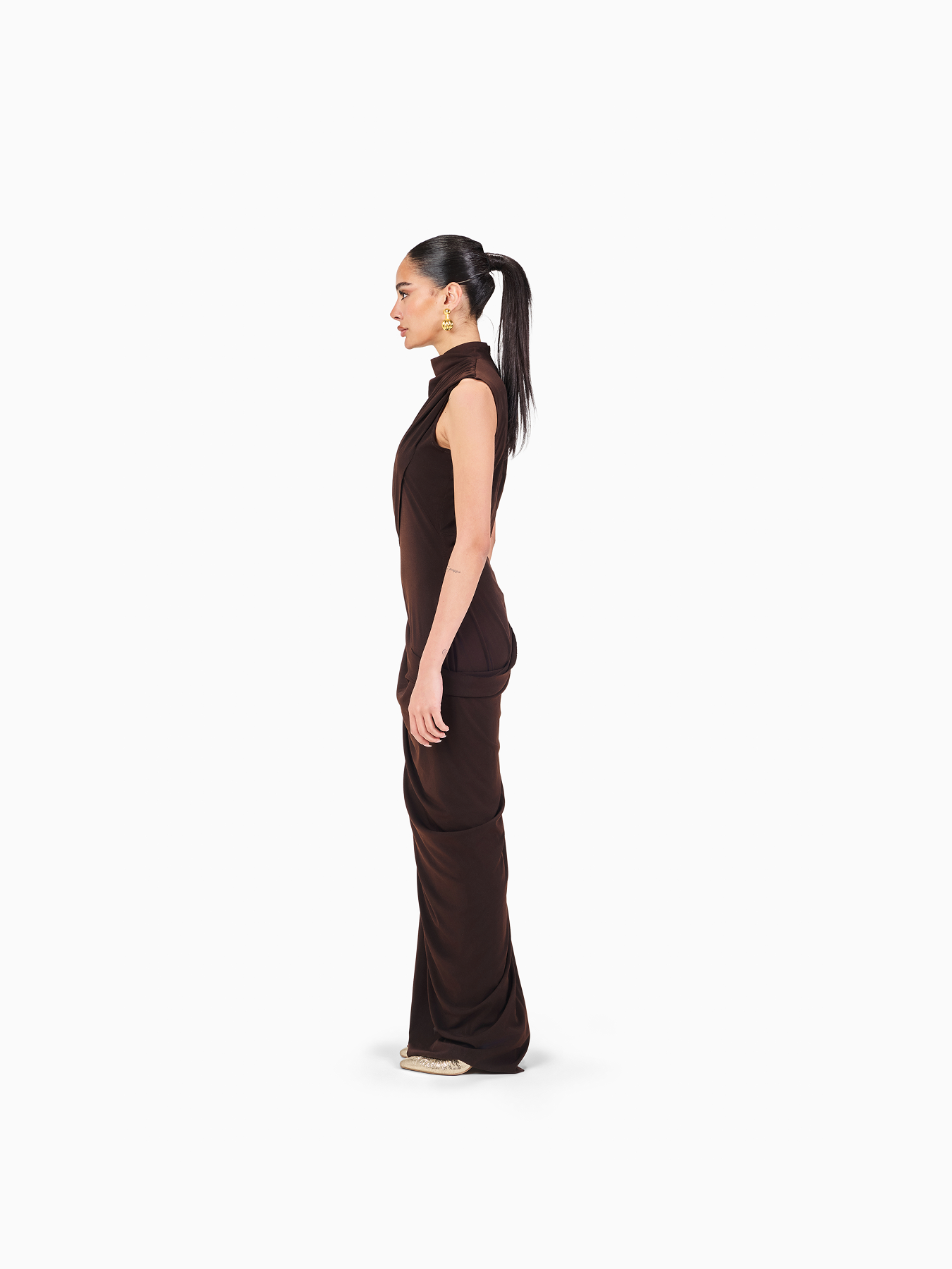 Limited Edition Hand-made Draped Maxi Dress
