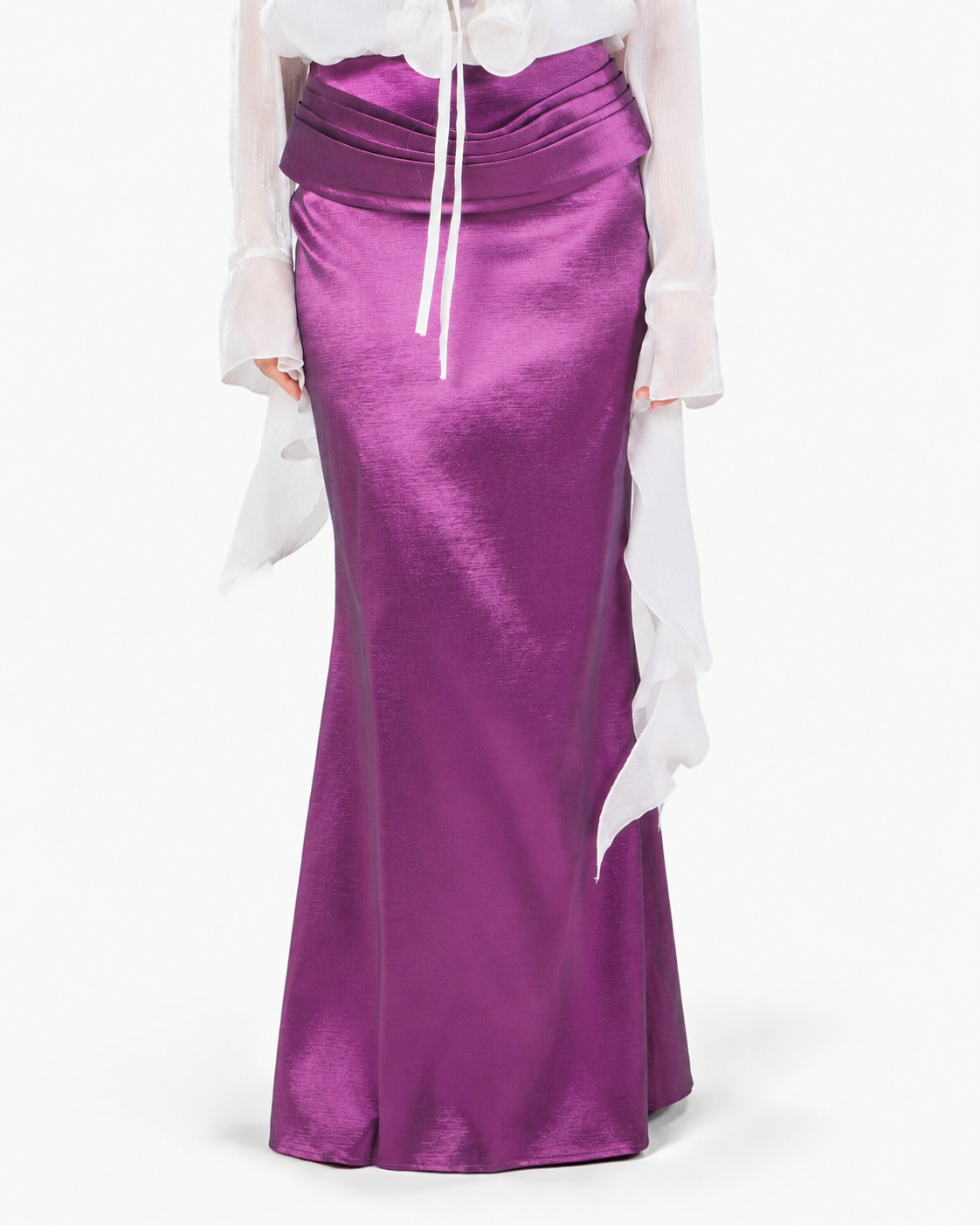 Sculptural Draped Maxi Skirt