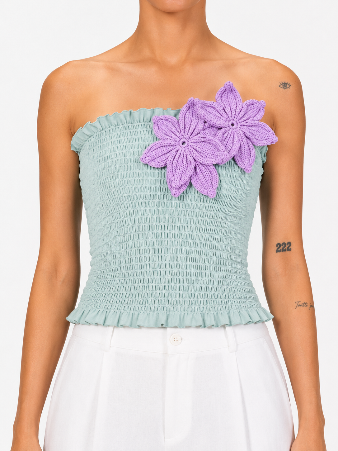 Smocked Floral Top