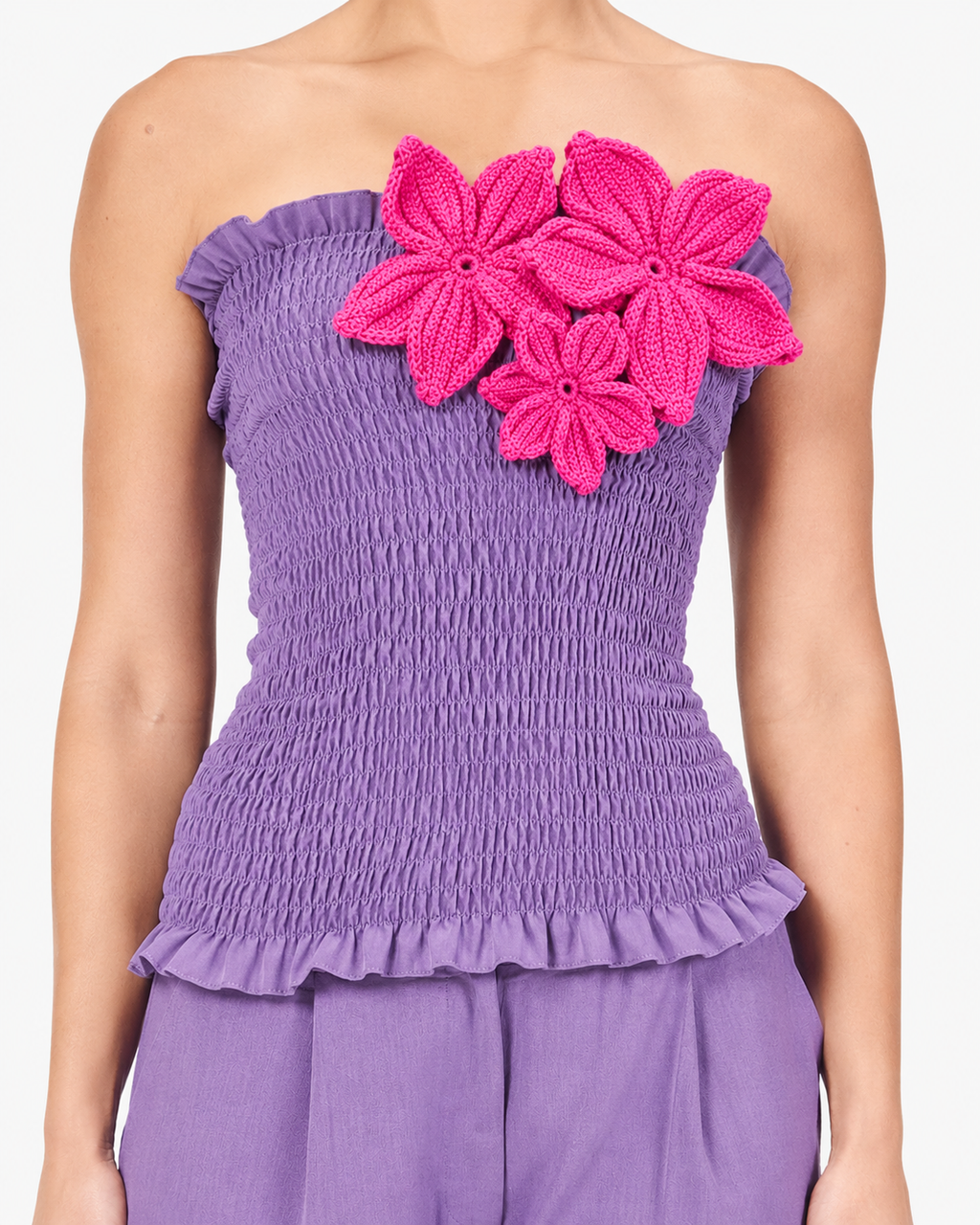 Smocked Floral Top