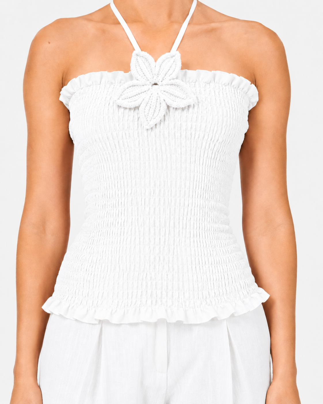 Smocked Floral Top