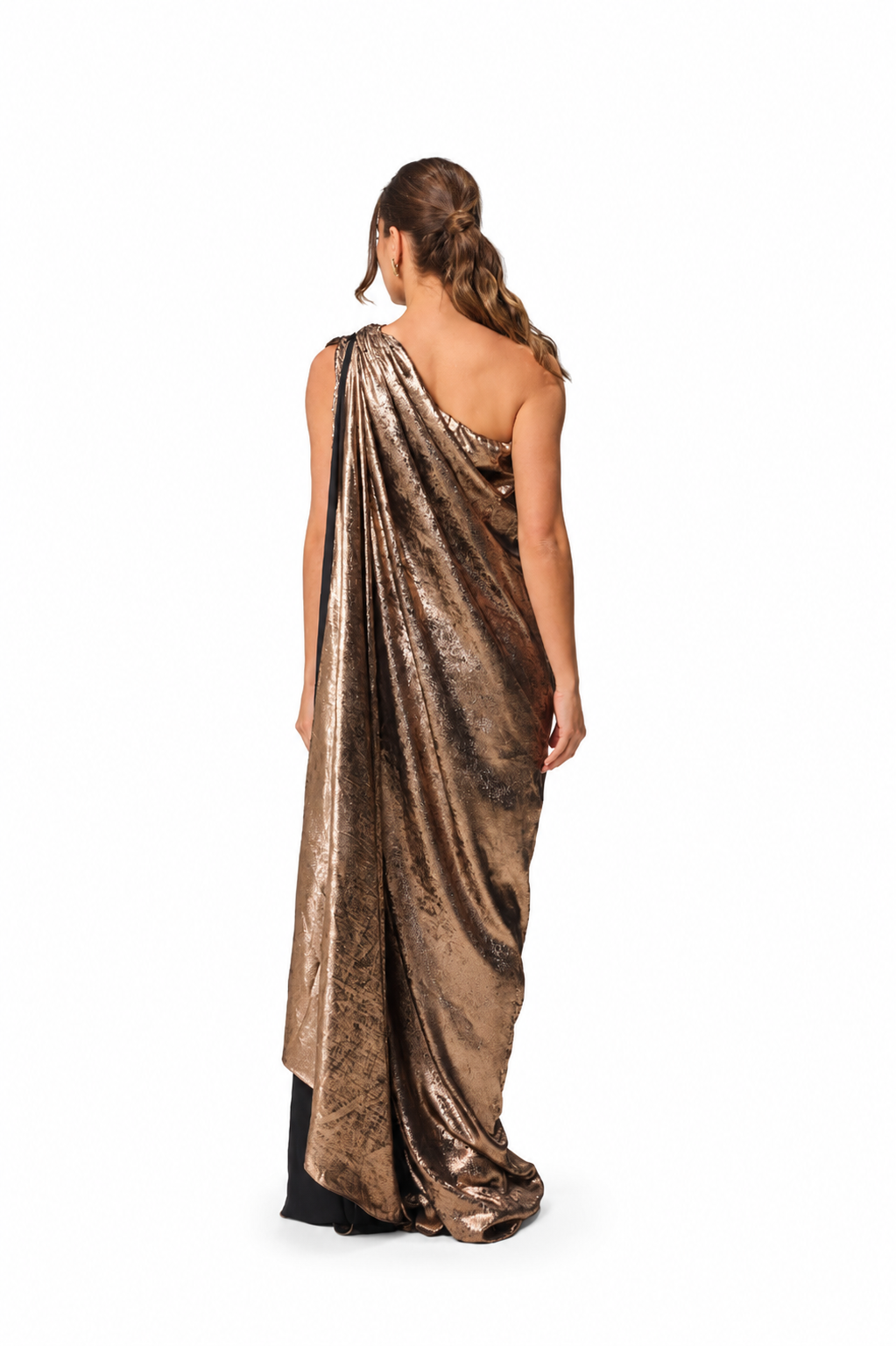 Limited Edition Draped Metallic Gown