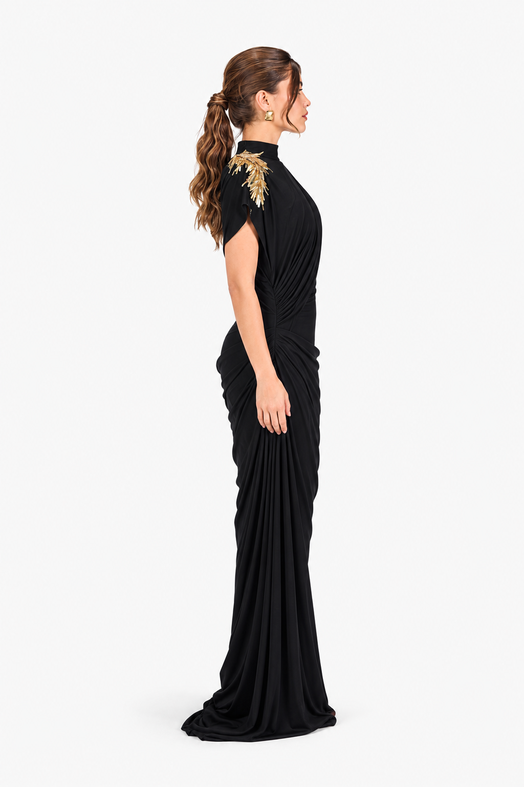 Limited Edition Hand-made Draped Maxi Dress