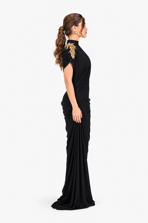 Limited Edition Hand-made Draped Maxi Dress