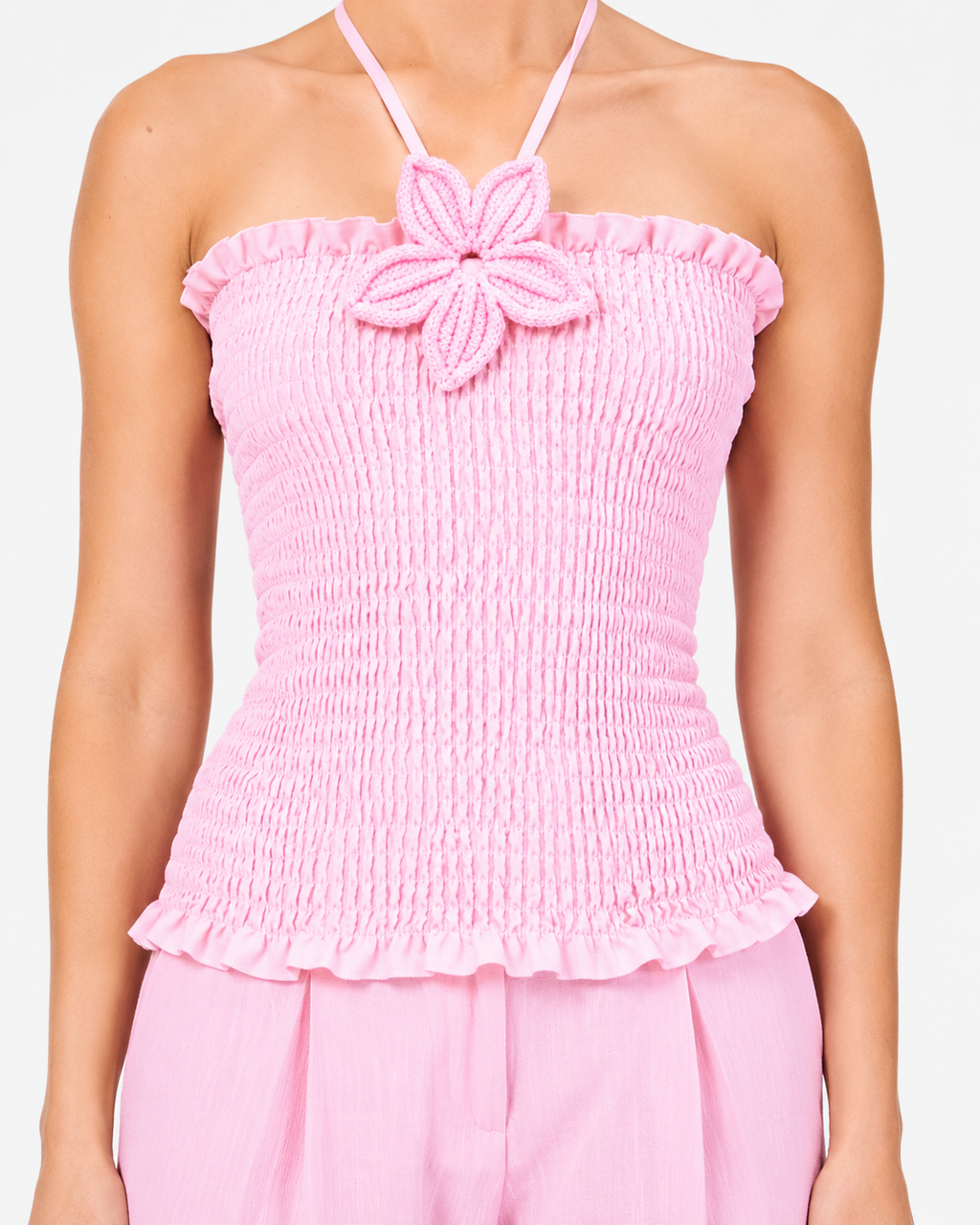 Smocked Floral Top
