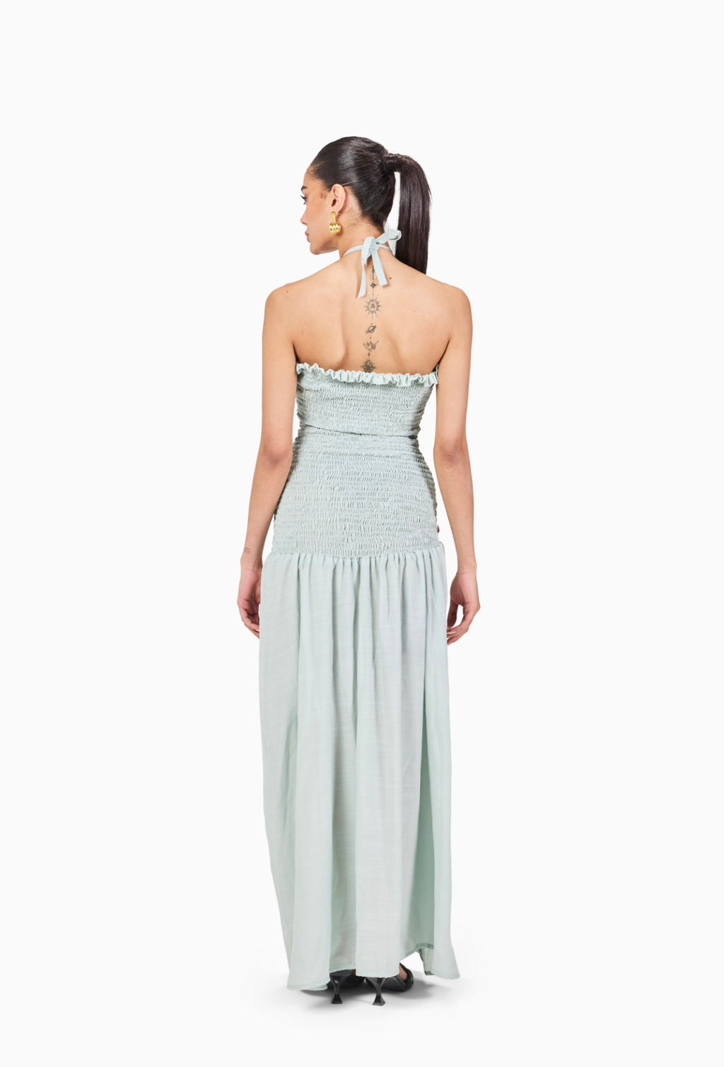 Crochet Bloom Smocked Maxi Dress