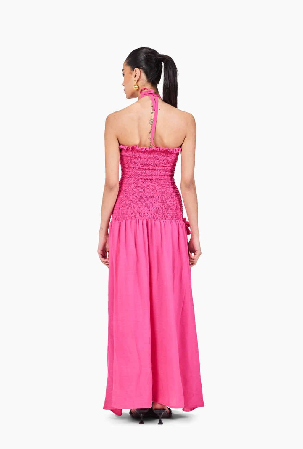 Crochet Bloom Smocked Maxi Dress