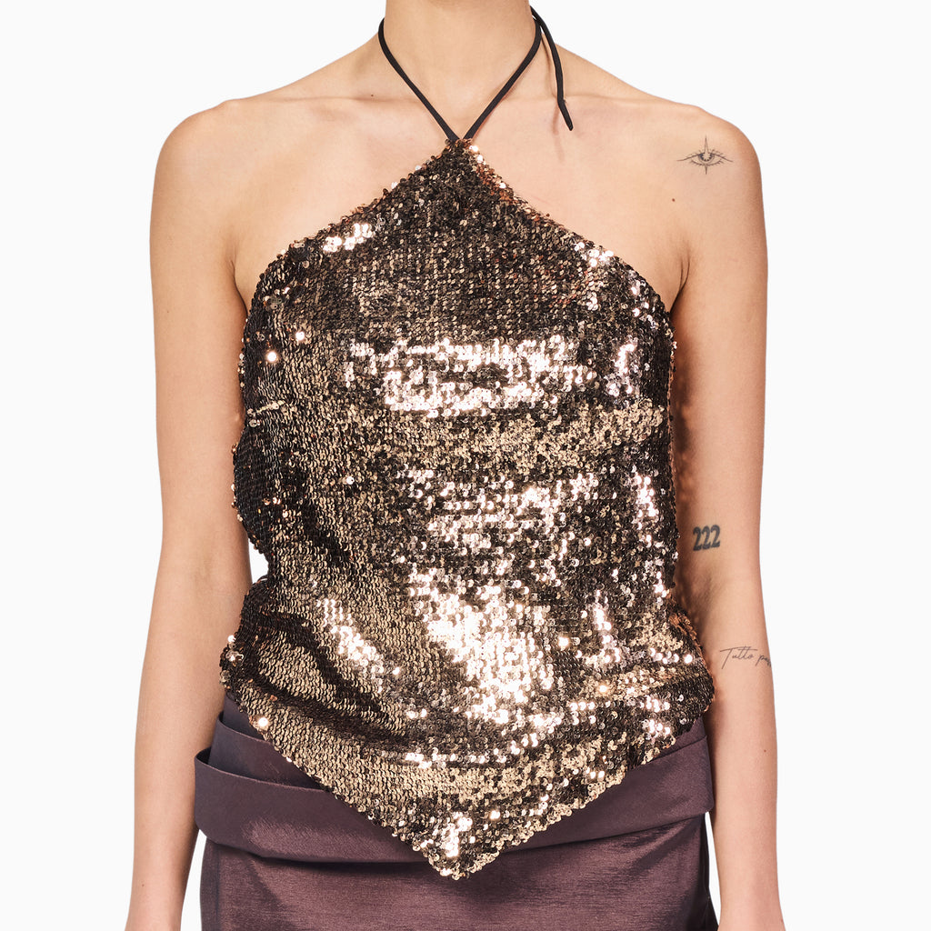 Sequins Halter Top