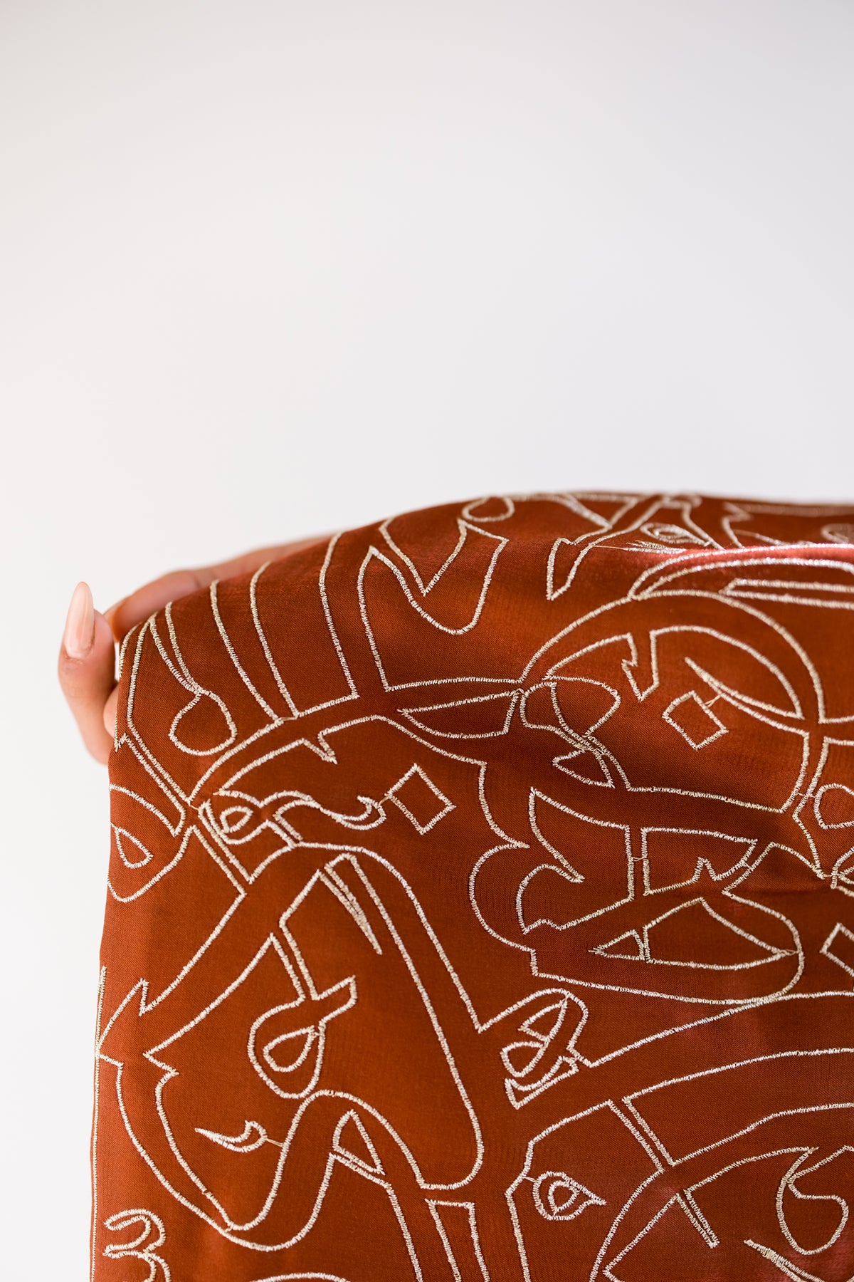 Kaftan with Embroidered Arabic Calligraphy